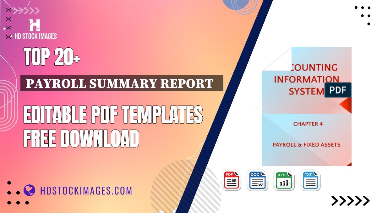 Top 20+ Payroll Summary Report   Editable PDF Templates Free Download