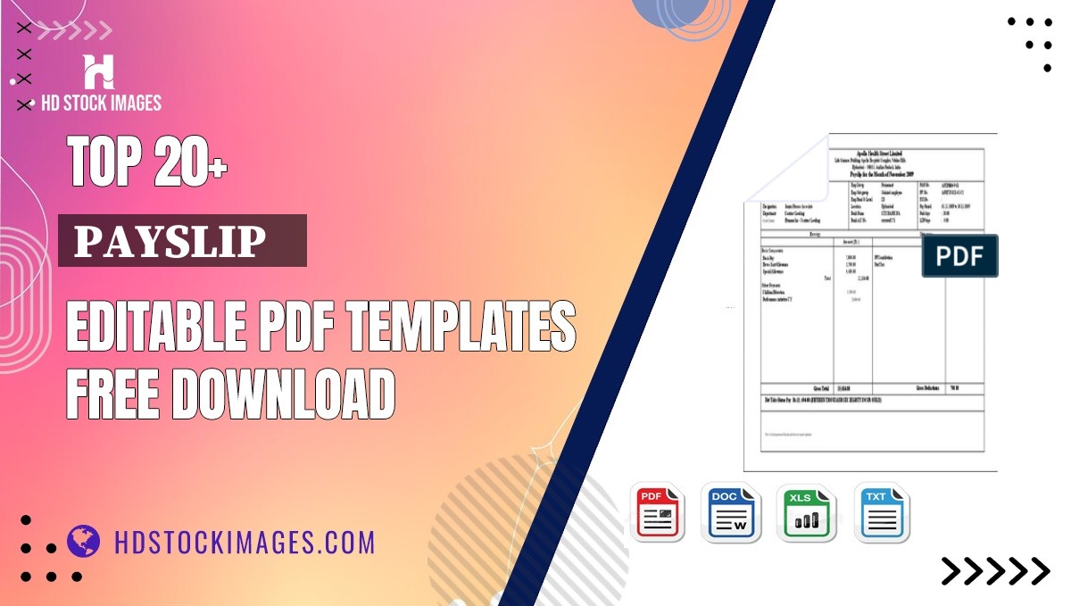 Top 20+ Payslip    Editable PDF Templates Free Download