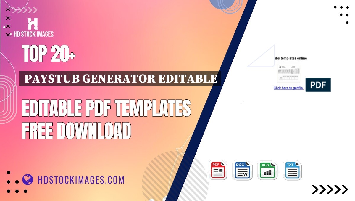 Top 20+ Paystub Generator Editable Editable PDF Templates Free Download