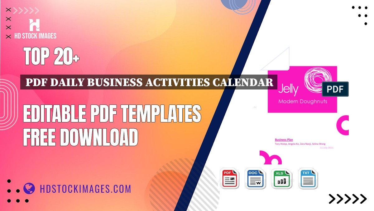 Top 20+ Pdf Daily Business Activities Calendar Editable PDF Templates Free Download