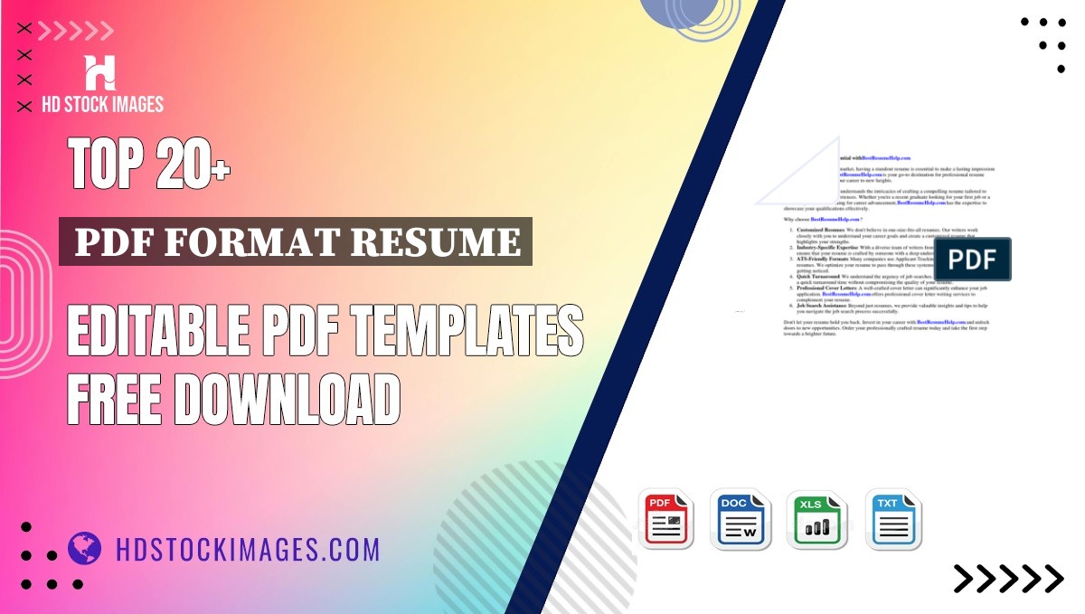 Top 20+ Pdf Format Resume Editable PDF Templates Free Download