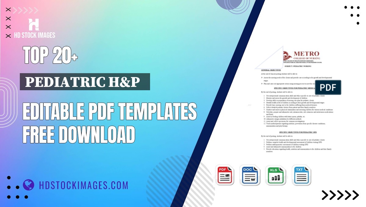 Top 20+ Pediatric H&p   Editable PDF Templates Free Download