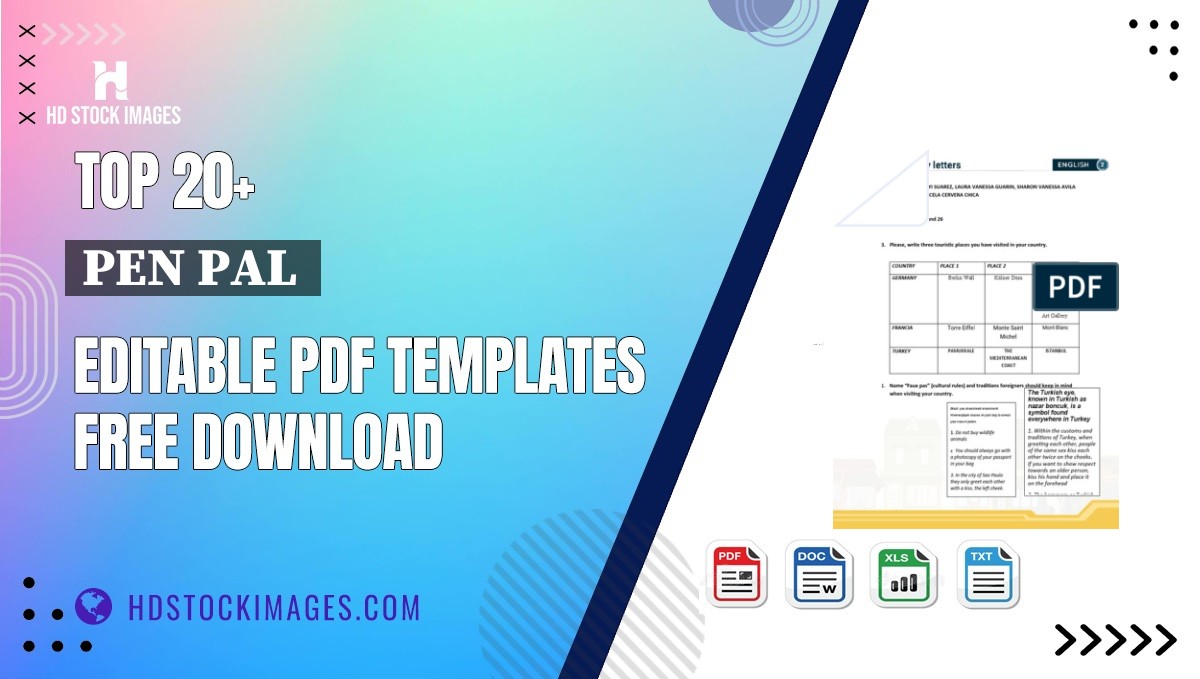 Top 20+ Pen Pal  Editable PDF Templates Free Download