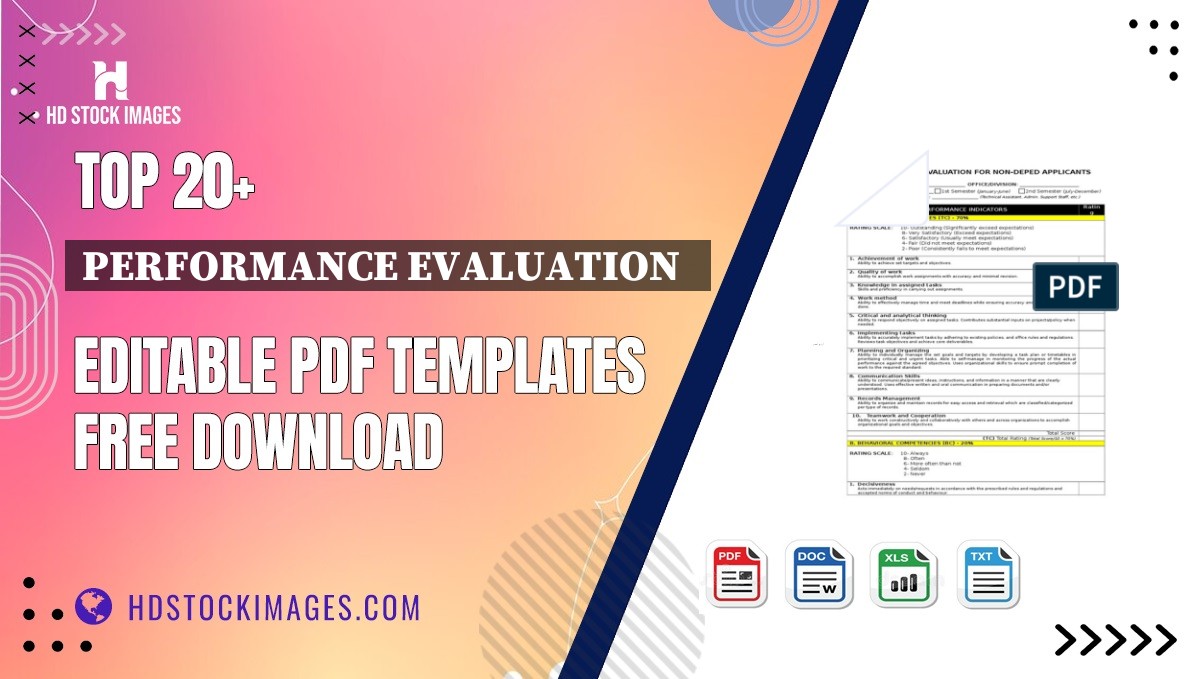 Top 20+ Performance Evaluation   Editable PDF Templates Free Download