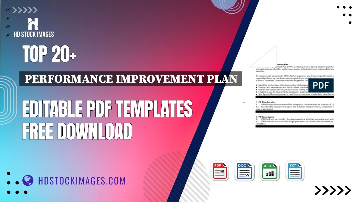 Top 20+ Performance Improvement Plan Editable PDF Templates Free Download