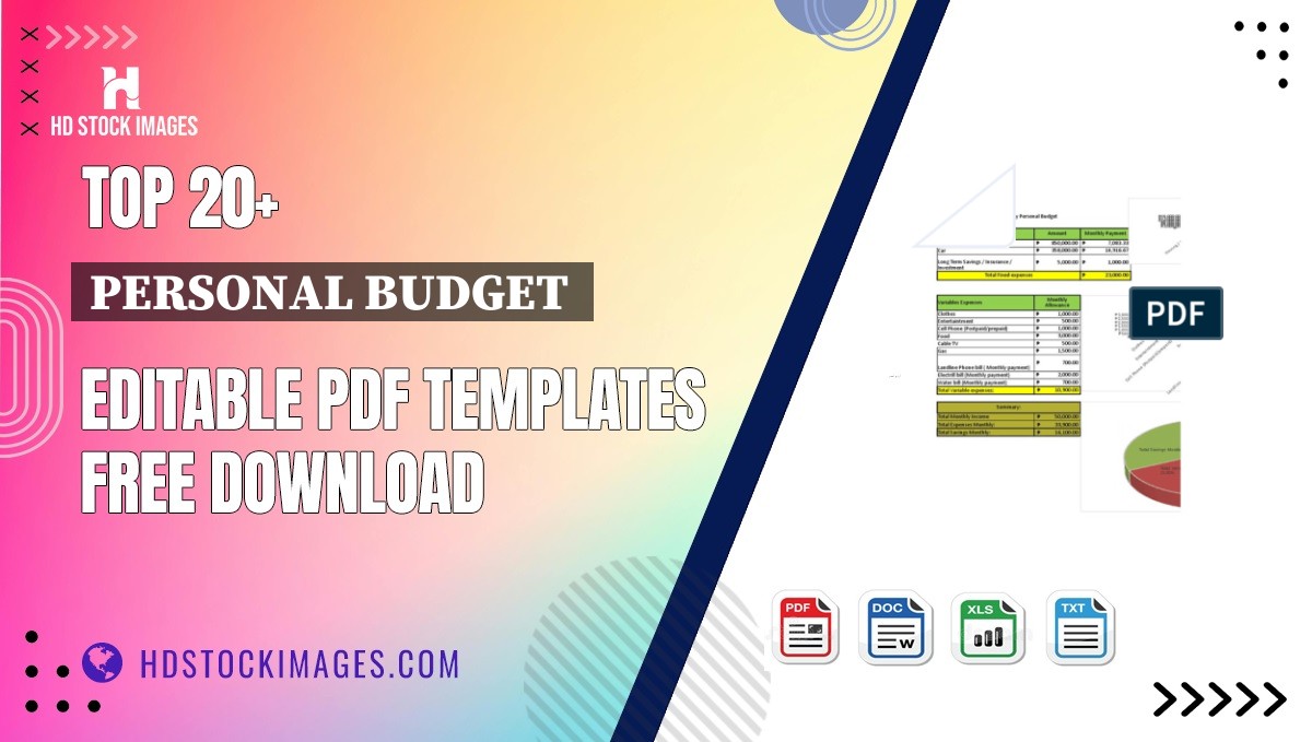 Top 20+ Personal Budget  Editable PDF Templates Free Download