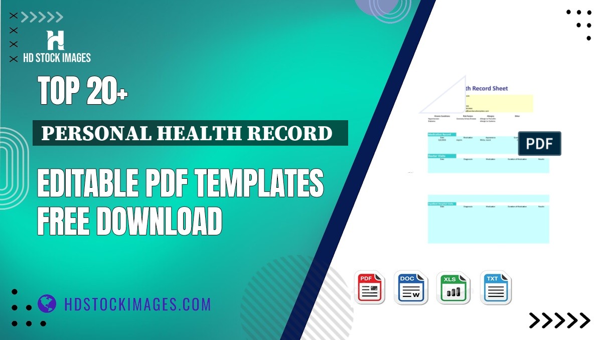 Top 20+ Personal Health Record   Editable PDF Templates Free Download