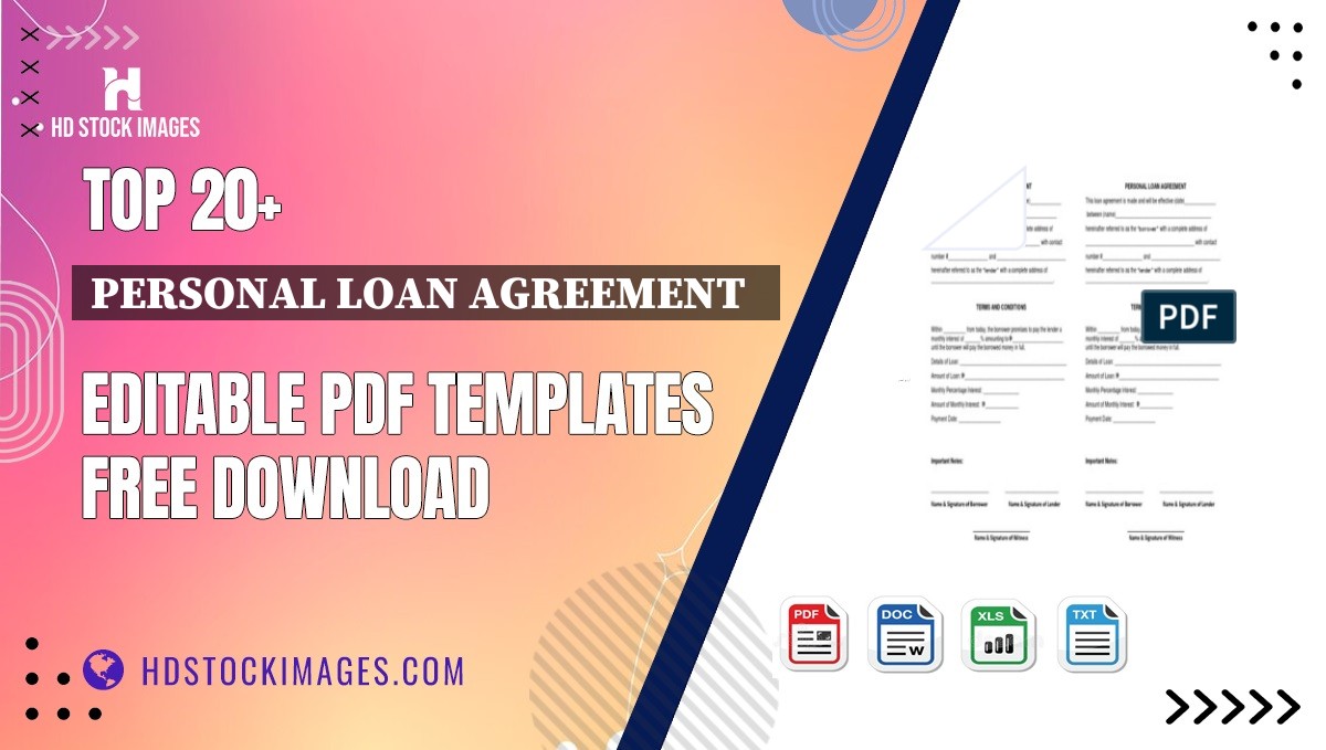 Top 20+ Personal Loan Agreement   Editable PDF Templates Free Download