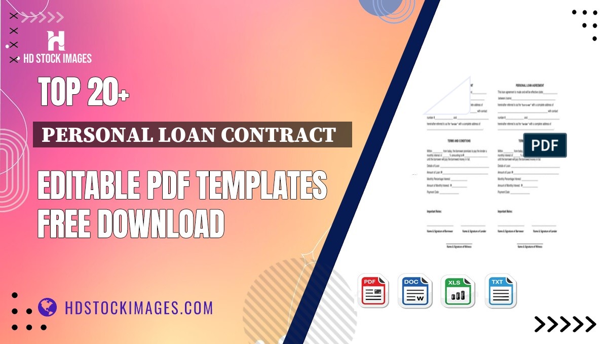 Top 20+ Personal Loan Contract   Editable PDF Templates Free Download