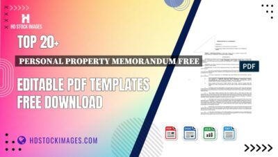 Top 20+ Personal Property Memorandum Free Editable PDF Templates Free Download