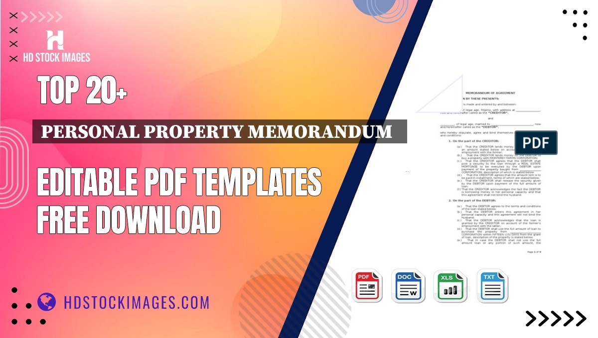 Top 20+ Personal Property Memorandum   Editable PDF Templates Free Download