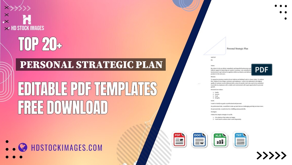 Top 20+ Personal Strategic Plan Editable PDF Templates Free Download