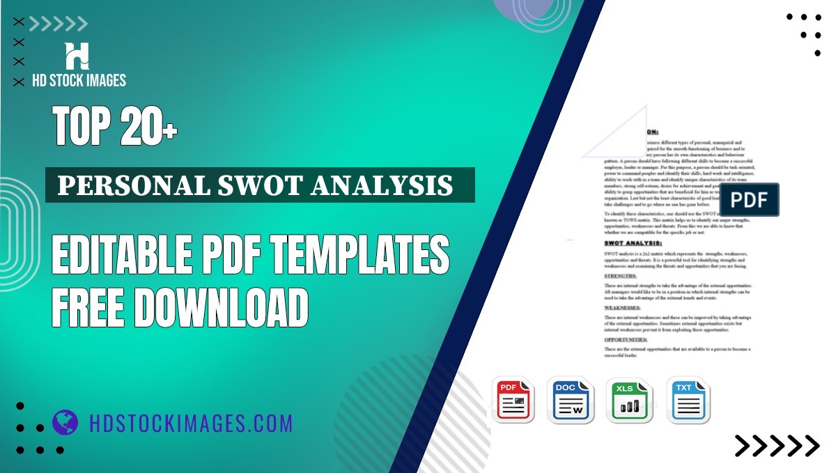 Top 20+ Personal Swot Analysis   Editable PDF Templates Free Download