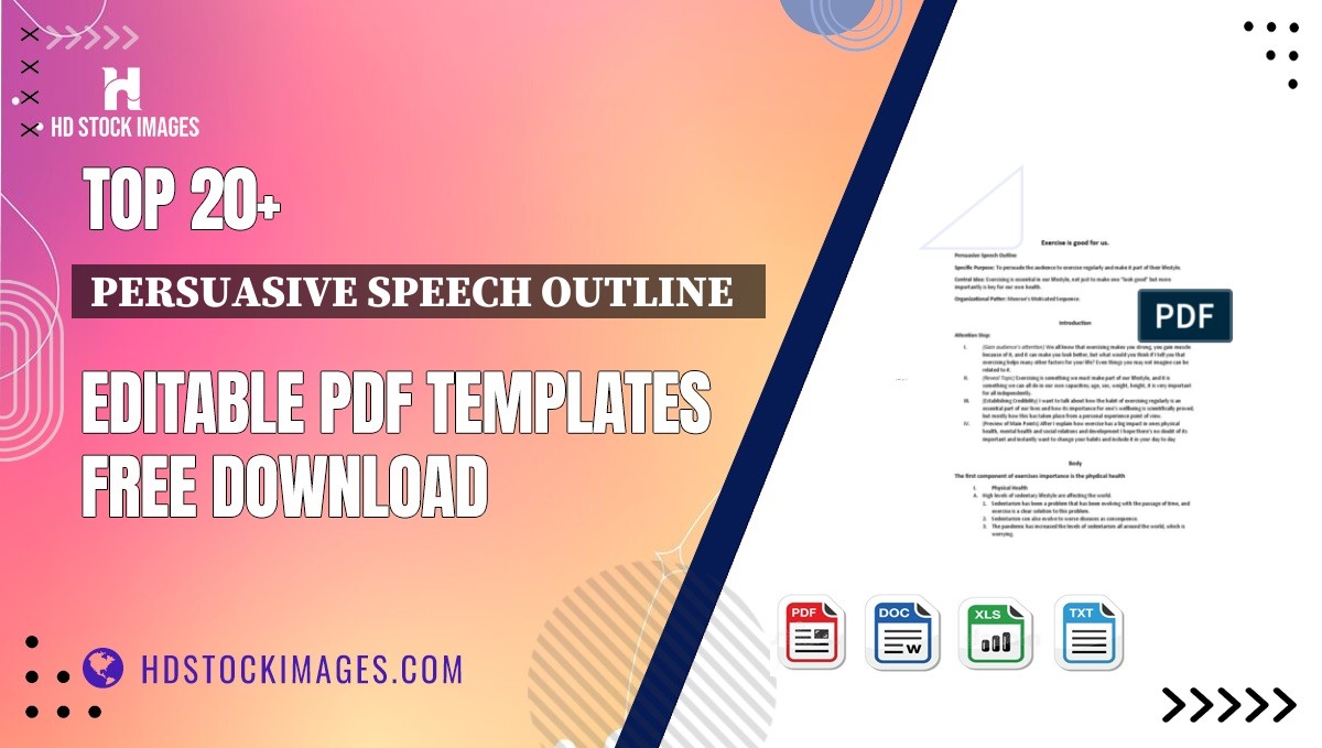 Top 20+ Persuasive Speech Outline   Editable PDF Templates Free Download