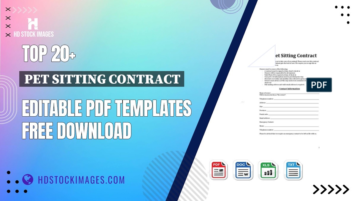 Top 20+ Pet Sitting Contract Editable PDF Templates Free Download