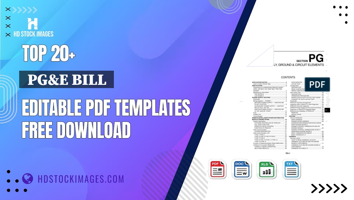 Top 20+  Pg&e Bill  Editable PDF Templates Free Download