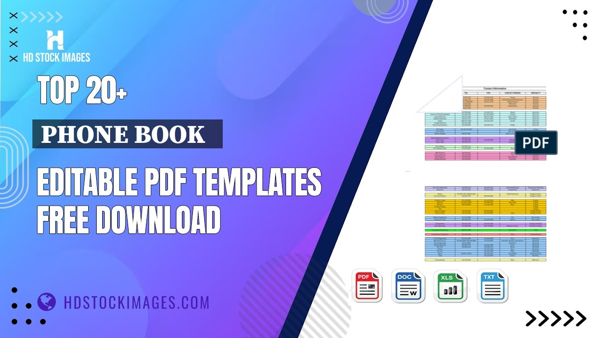 Top 20+ Phone Book   Editable PDF Templates Free Download