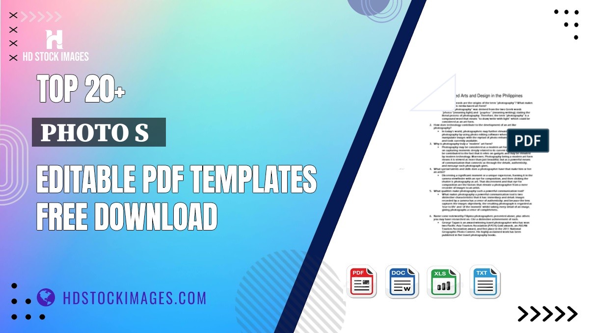 Top 20+ Photo S   Editable PDF Templates Free Download