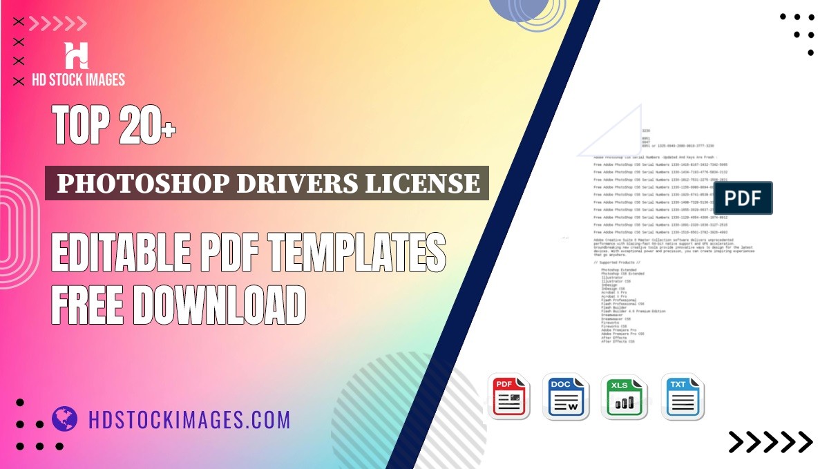 Top 20+ Photoshop Drivers License Editable PDF Templates Free Download