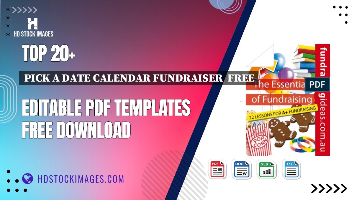 Top 20+ Pick A Date Calendar Fundraiser  Free Editable PDF Templates Free Download