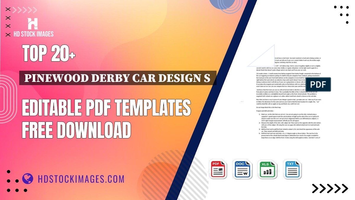 Top 20+ Pinewood Derby Car Design S  Editable PDF Templates Free Download