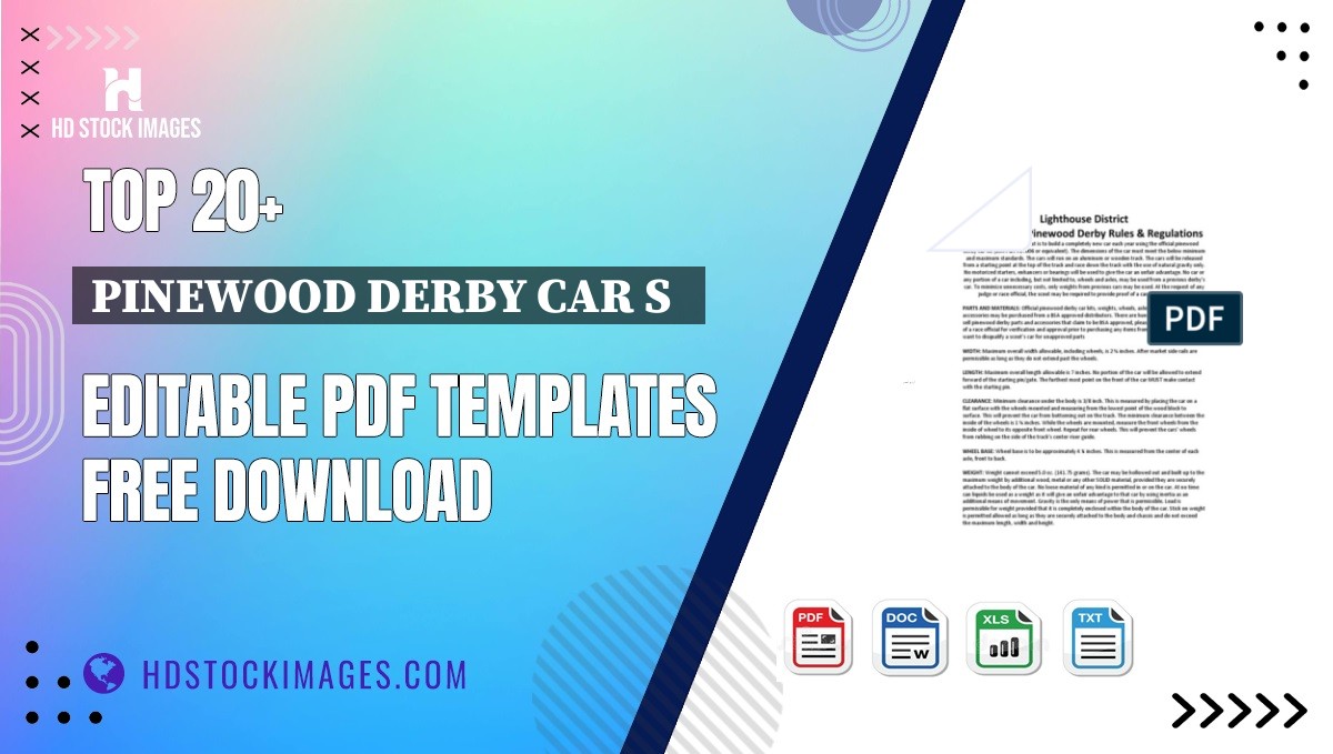 Top 20+ Pinewood Derby Car S   Editable PDF Templates Free Download