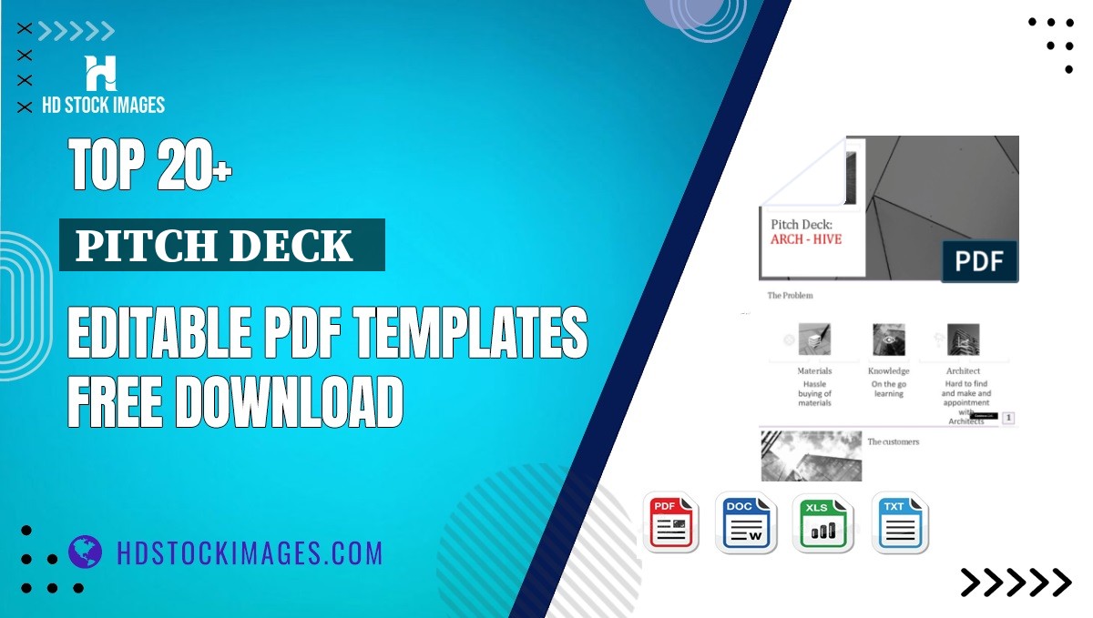 Top 20+ Pitch Deck   Editable PDF Templates Free Download