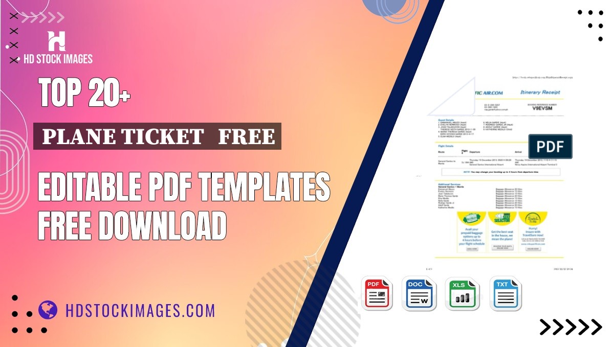 Top 20+ Plane Ticket   Free Editable PDF Templates Free Download