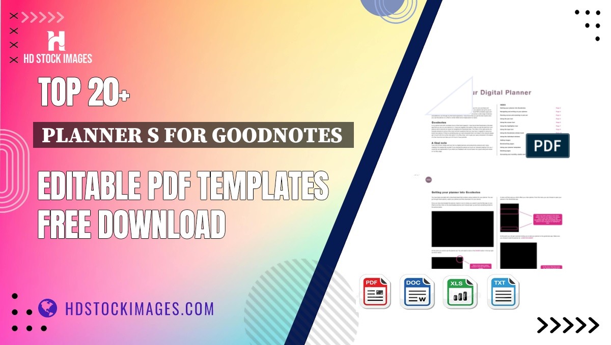 Top 20+ Planner S For Goodnotes  Editable PDF Templates Free Download