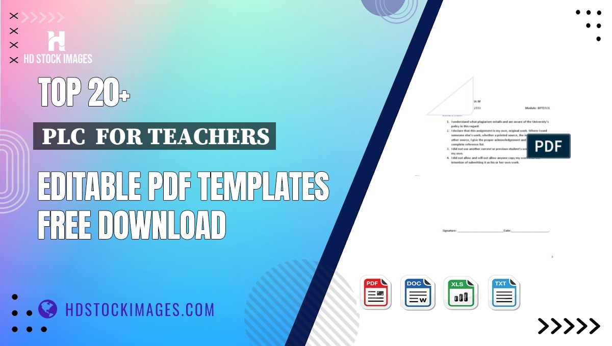 Top 20+ Plc  For Teachers Editable PDF Templates Free Download