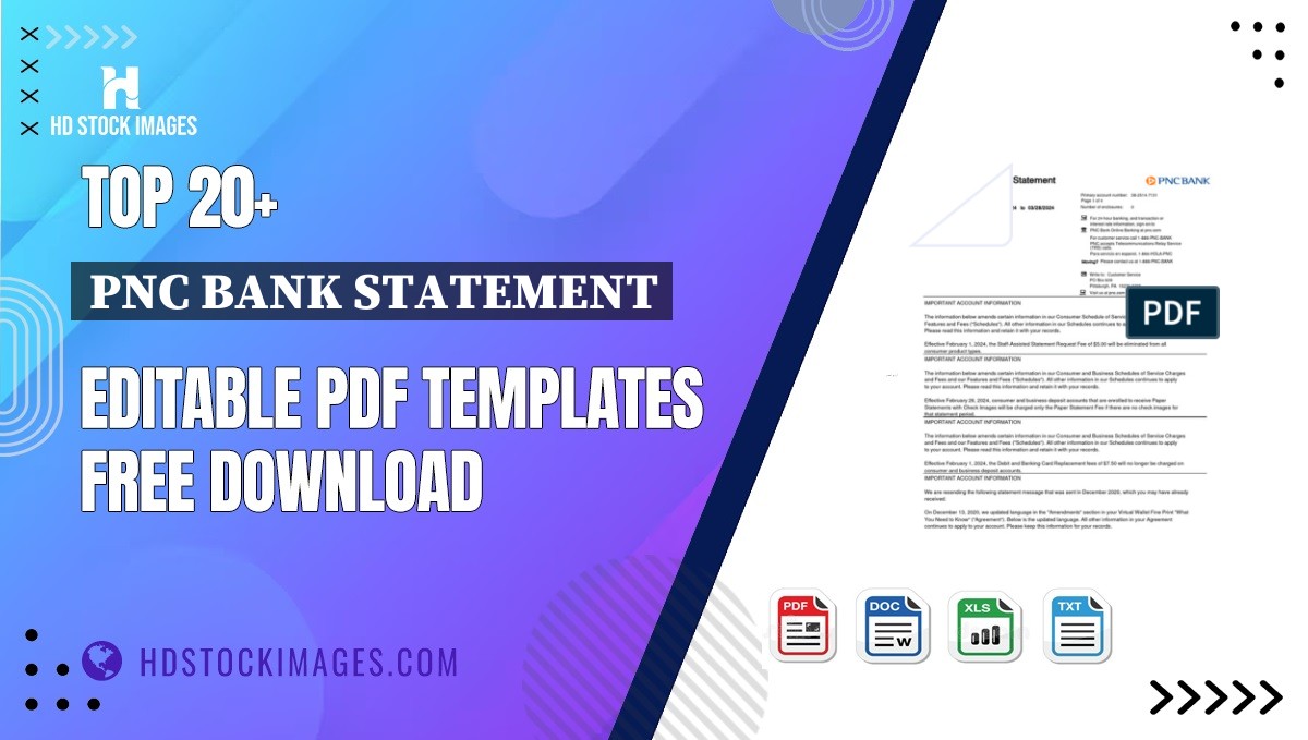 Top 20+ Pnc Bank Statement Editable PDF Templates Free Download