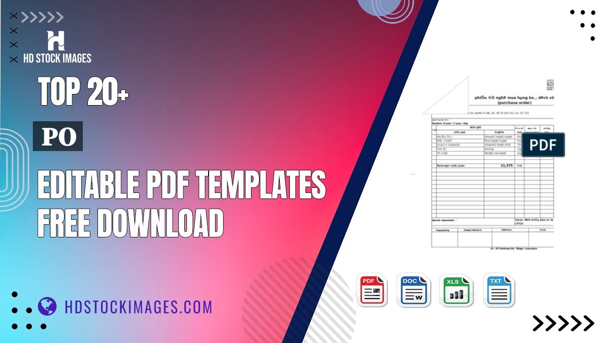 Top 20+ Po Editable PDF Templates Free Download