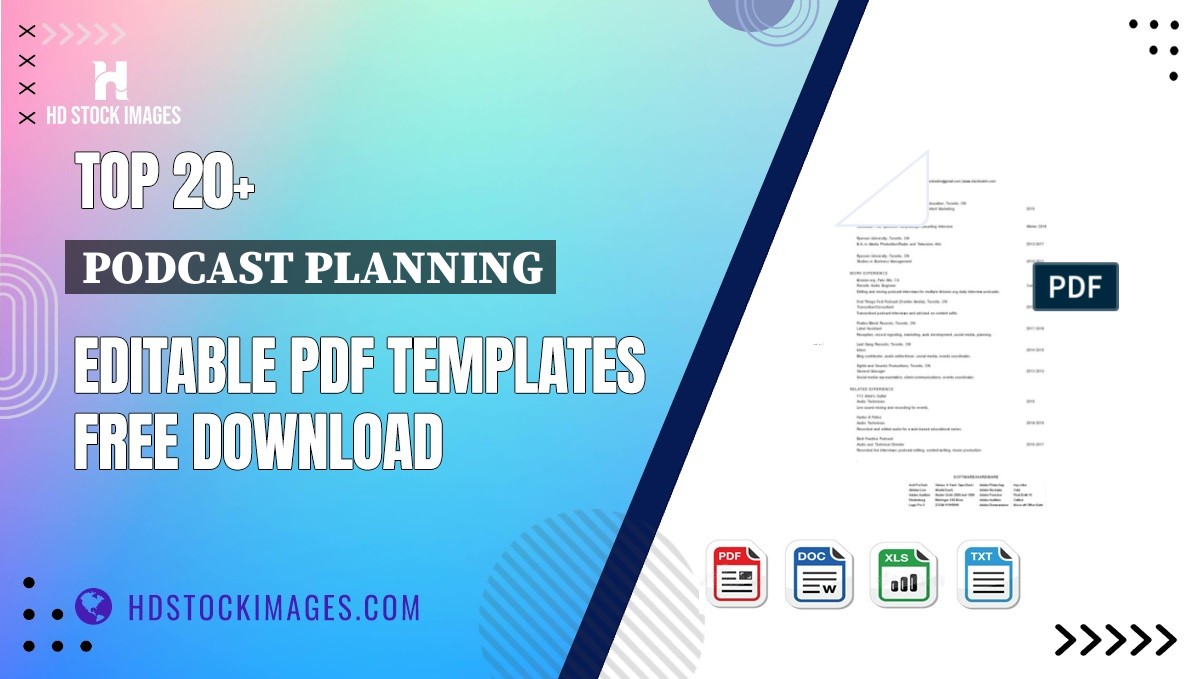 Top 20+ Podcast Planning Editable PDF Templates Free Download