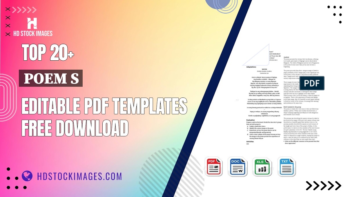 Top 20+ Poem S Editable PDF Templates Free Download