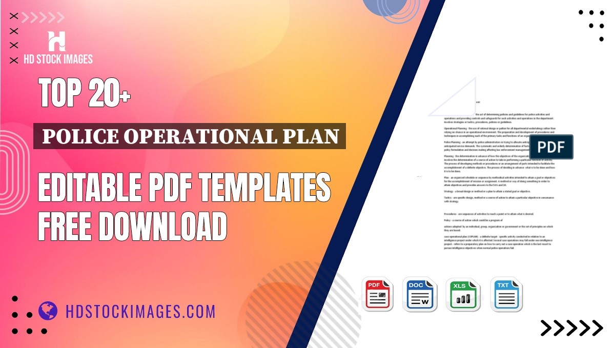 Top 20+ Police Operational Plan Editable PDF Templates Free Download