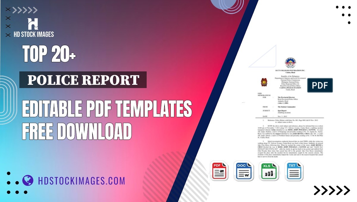 Top 20+  Police Report  Editable PDF Templates Free Download