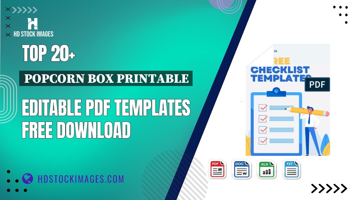 Top 20+ Popcorn Box Printable Editable PDF Templates Free Download