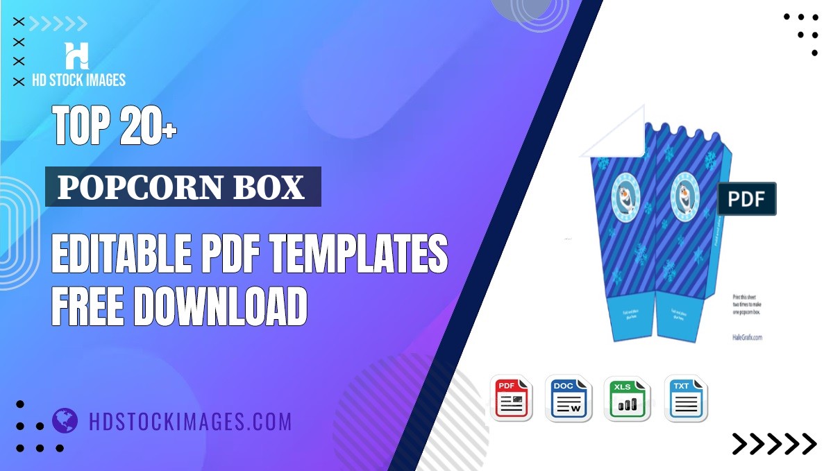 Top 20+ Popcorn Box  Editable PDF Templates Free Download