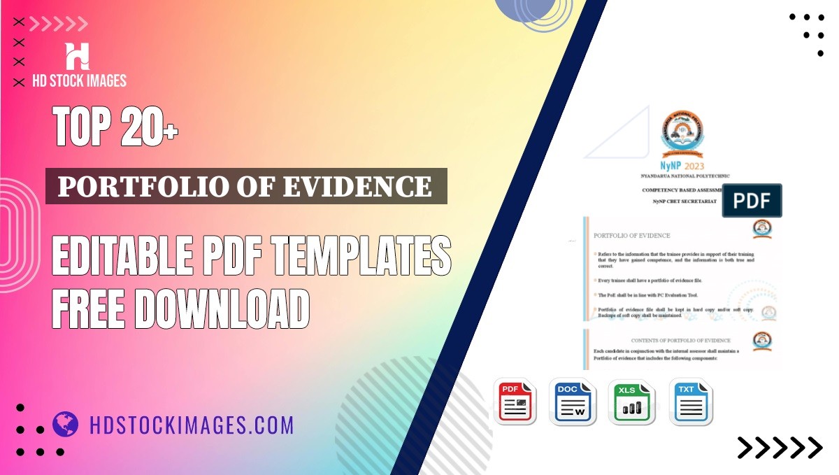 Top 20+ Portfolio Of Evidence  Editable PDF Templates Free Download