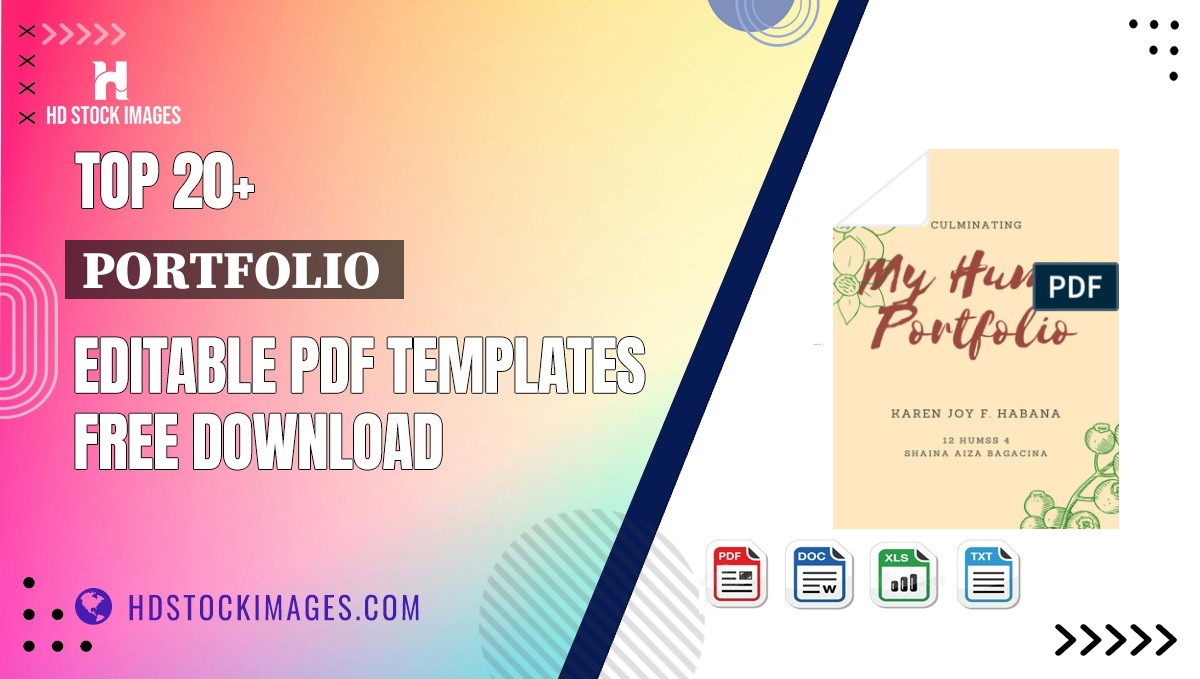 Top 20+ Portfolio  Editable PDF Templates Free Download