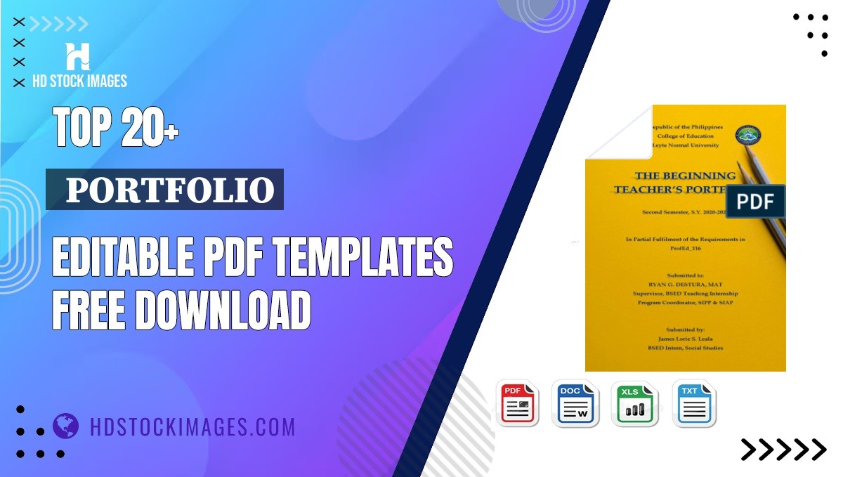 Top 20+  Portfolio Editable PDF Templates Free Download