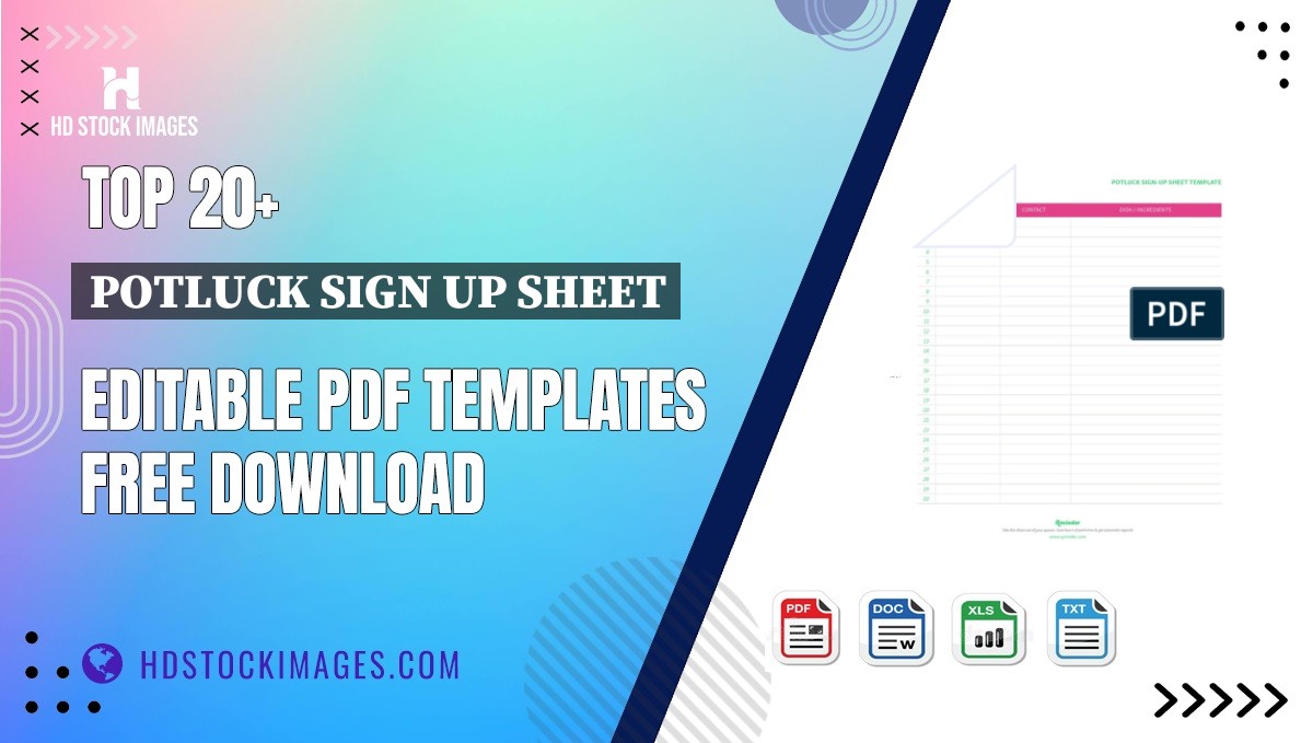 Top 20+ Potluck Sign Up Sheet Editable PDF Templates Free Download