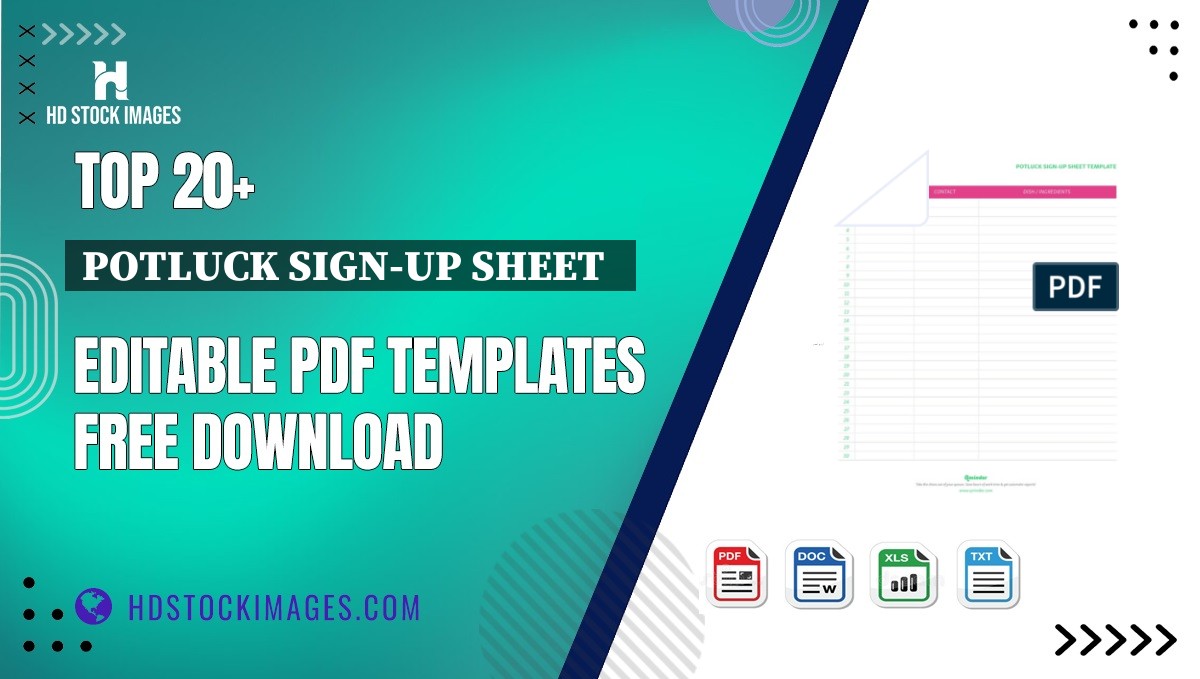 Top 20+ Potluck Sign-up Sheet   Editable PDF Templates Free Download