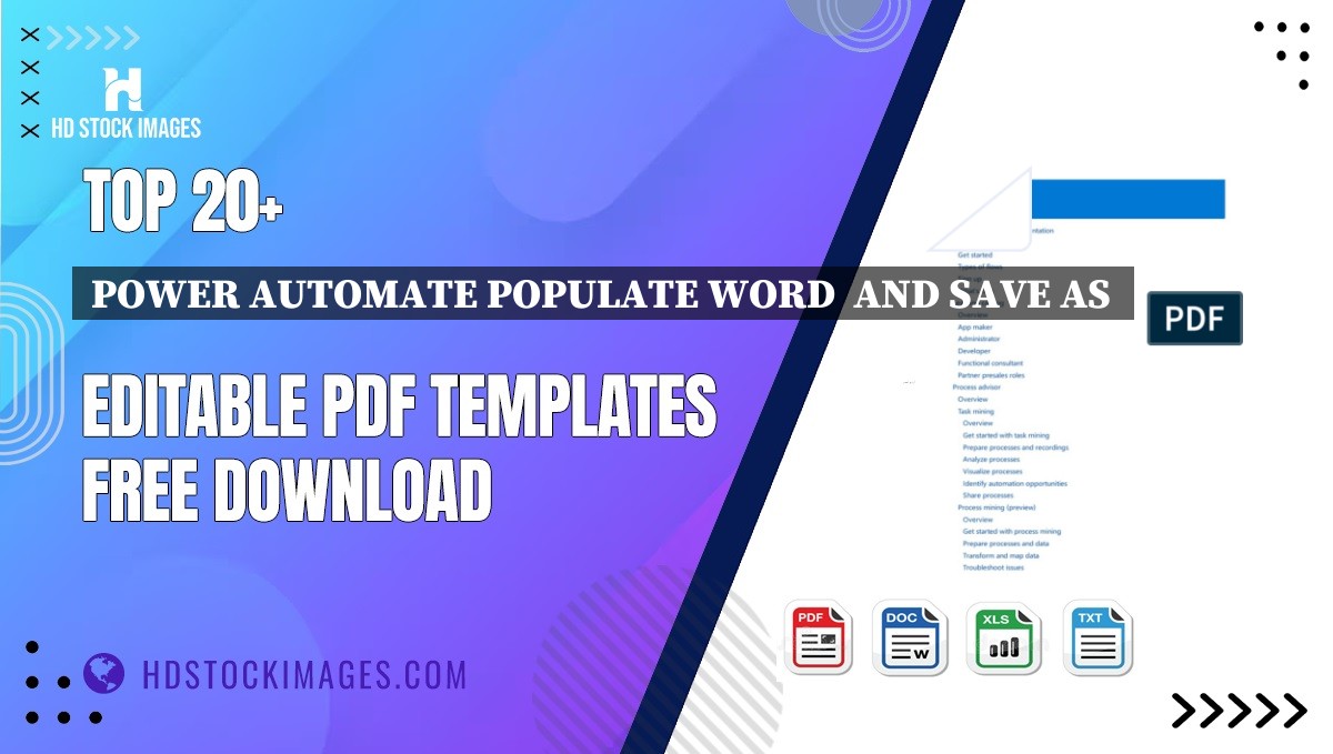 Top 20+ Power Automate Populate Word  And Save As  Editable PDF Templates Free Download