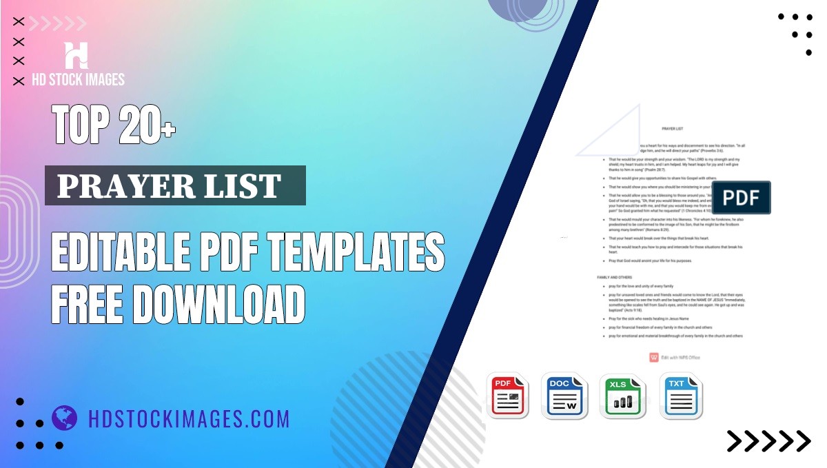 Top 20+ Prayer List   Editable PDF Templates Free Download