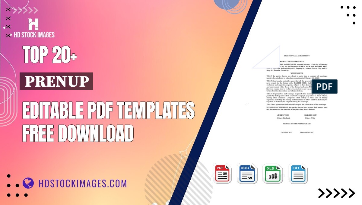 Top 20+ Prenup Editable PDF Templates Free Download