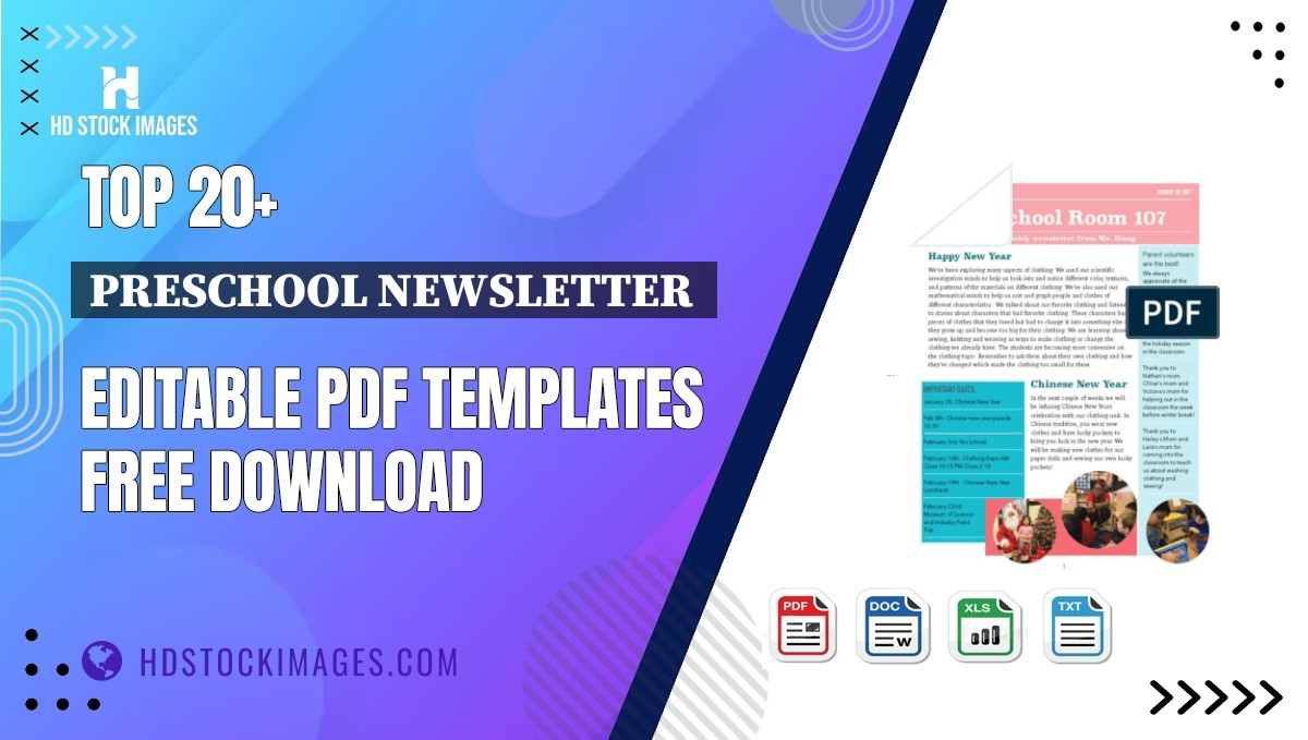 Top 20+ Preschool Newsletter  Editable PDF Templates Free Download