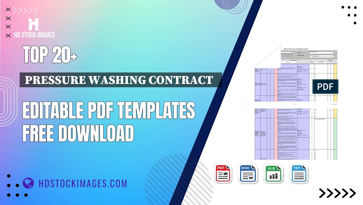 Top 20+ Pressure Washing Contract   Editable PDF Templates Free Download