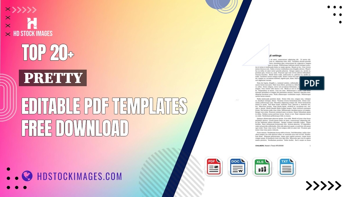 Top 20+ Pretty Editable PDF Templates Free Download