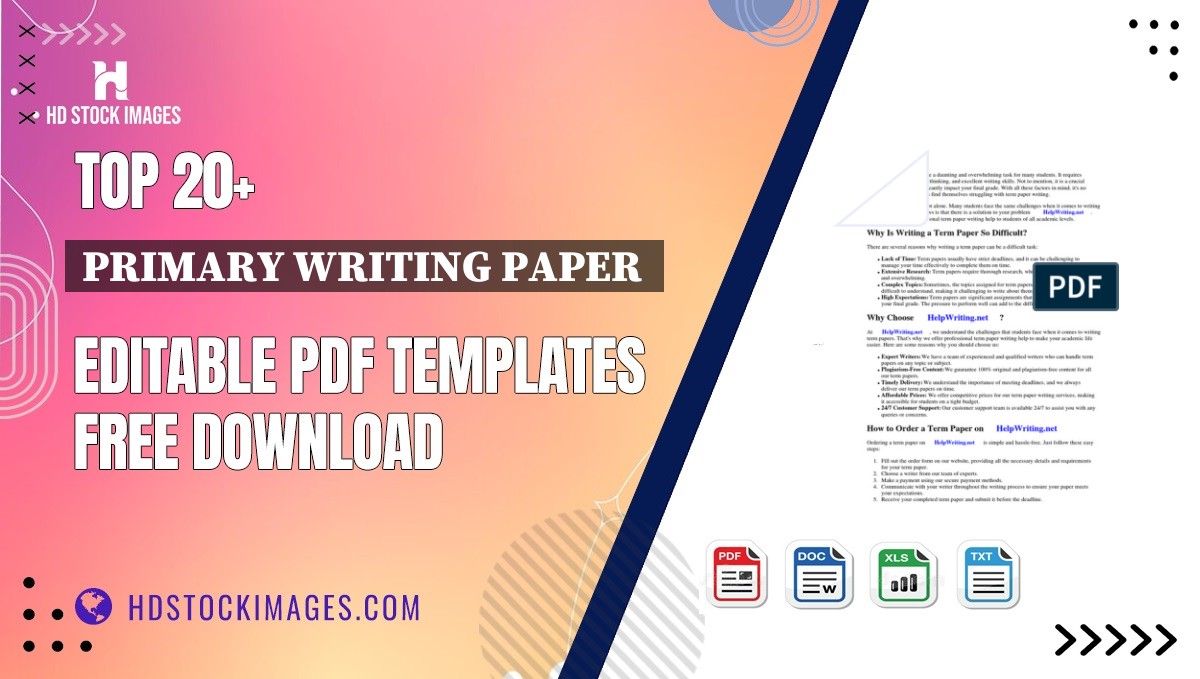 Top 20+ Primary Writing Paper  Editable PDF Templates Free Download